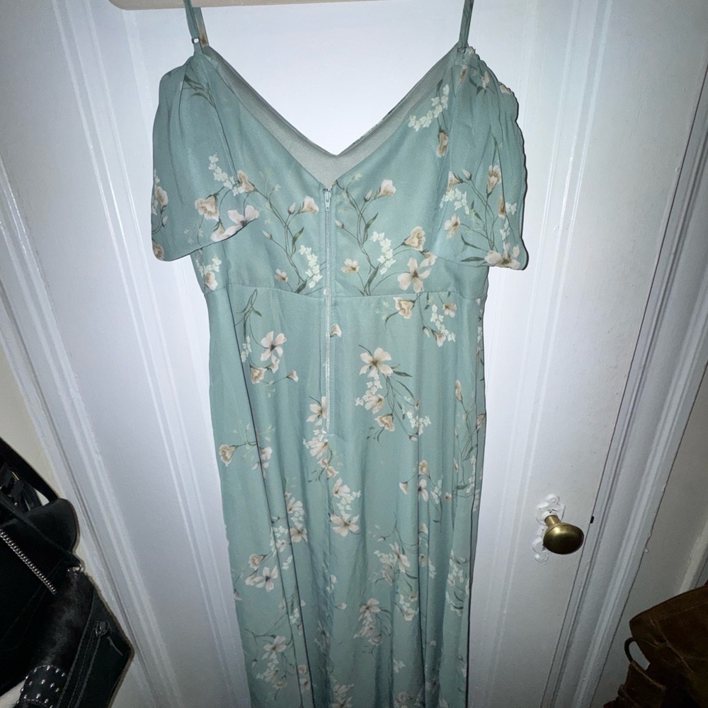 Worn once briefly - Birdy Grey “Le Fleur” Floral Green Bridesmaids Dress - Picture 2 of 8